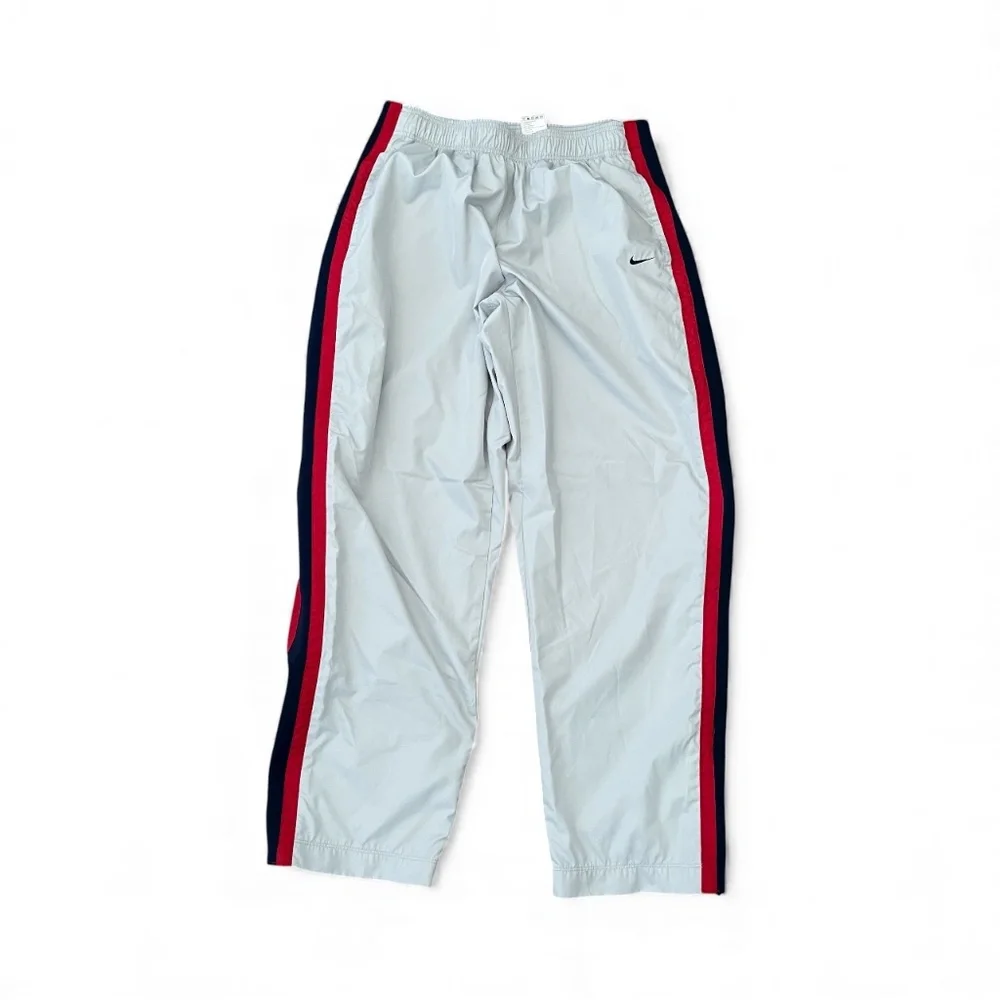 EUC VTG NIKE Gray Pants with Navy & Burgundy Trim Break Away Basketball SZ XL
